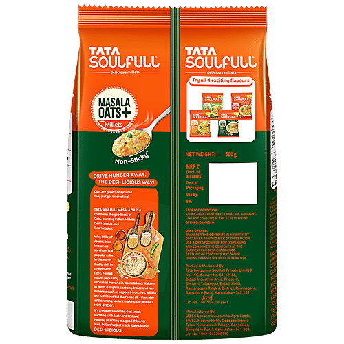 Tata Soulfull Masala Oats + Desi Veggie 500 Gm