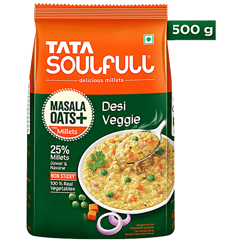 Tata Soulfull Masala Oats + Desi Veggie 500 Gm