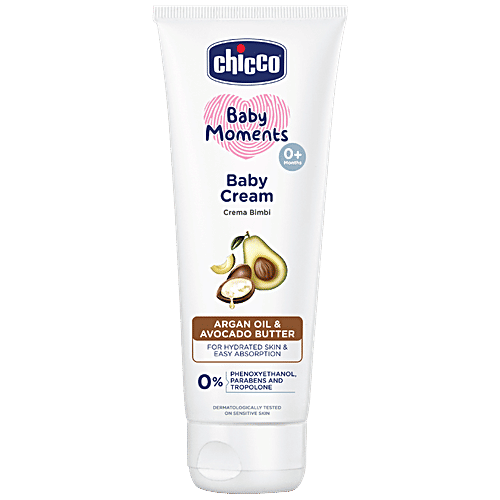 Chicco Baby Moments Baby Cream Argan Oil Avocado Butter, Hydrates Skin,  0+ Months, 100 g - Main Image