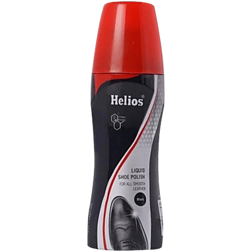 Helios Liquid Shoe Polish For All Smooth Leather Black, 80 ml