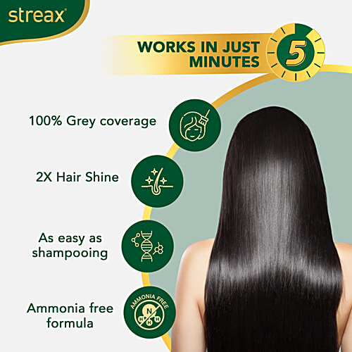 Streax Insta Shampoo Hair Colour 3 Darkest Brown 18ml Sachet