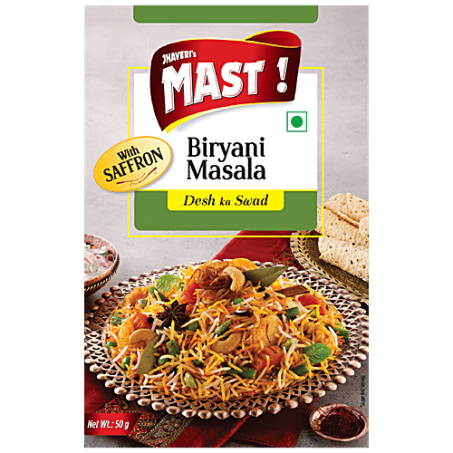 Jhaveri's Mast Biryani Kesar Yukt Masala With Saffron Desh Ka Swad, 50 g