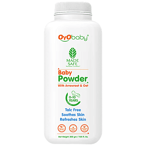 Oyo Baby Baby Powder Arrowroot Oat, Talc-Free, Soothes Refreshes  Skin, 0-10 Years, 200 g