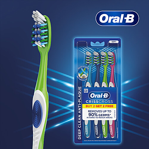 Oral-B CrissCross Anti-Plaque Medium Assorted Toothbrush (4 Count)