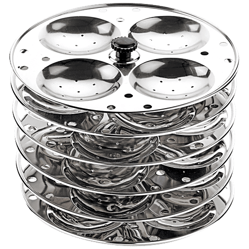 Crystal Stainless Steel Idli Plates Plates Makes 24 Idlis, Rust Free,  Silver, pc