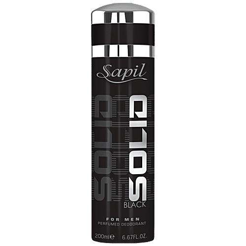 Sapil Solid Black Fragrance For Men Eau de Toilette, 200 ml