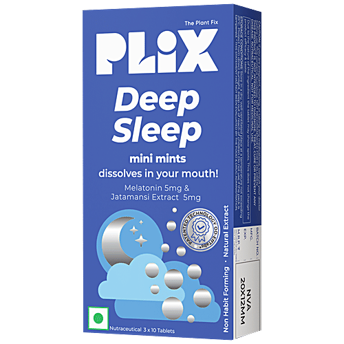Buy Plix Deep Sleep 30 Mini Mints With Melatonin & Jatamanasi For ...