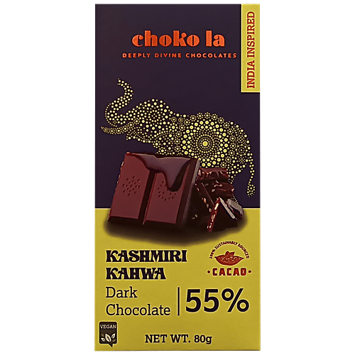 Buy Choko La Kashmiri Kahwa 55% Dark Chocolate - Spice Blend, Rich