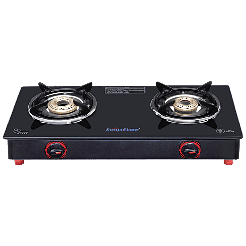 Surya Flame 2B Infinity Bb NA Burner Gas Stove With Glass Cooktop For  Daily Cooking Requirement, pc