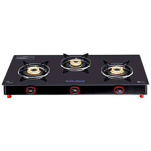 Surya Flame 3B Infinity Bb NA Burner Gas Stove With Glass Cooktop For  Daily Cooking Requirement, pc