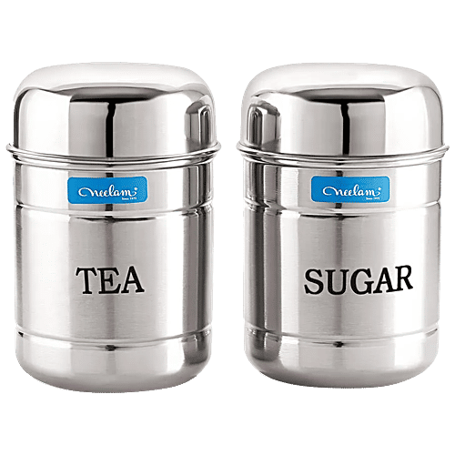 Buy Neelam Stainless Steel Tea Sugar Canister/Container Set