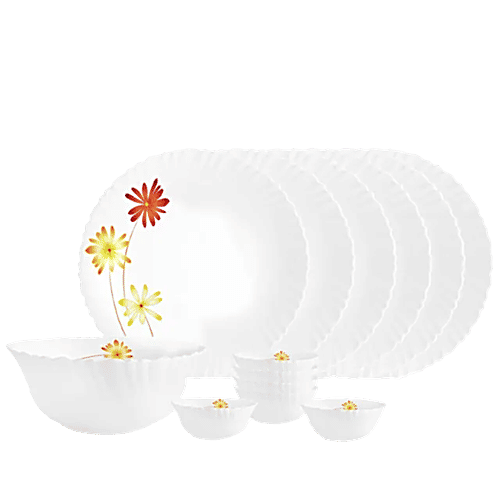 Buy Cello Dinner Set Opalware, Margarita, Dazzle, White Online