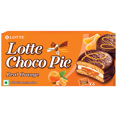 Buy Lotte Choco Pie - Real Orange, With Rich Marshmallow Online at