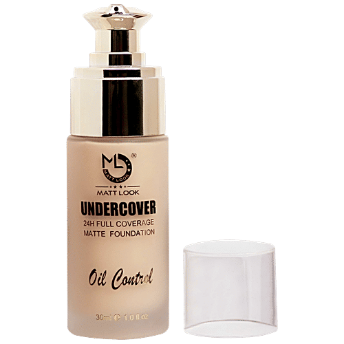 Mattlook Under Cover 24H Full Coverage Matte Foundation Oil-Control,  Lightweight, Long-Lasting, 30 ml