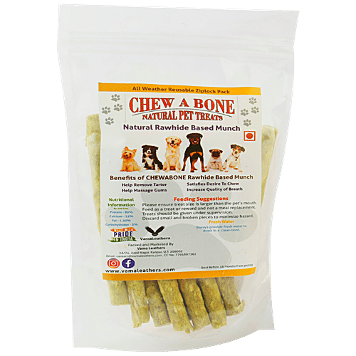 Chew A Bone Rawhide Based Chicken Munch Sticks All Breed Dog Puppy Chew  Treat, 225 g