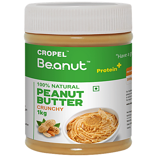 Buy Beanut Natural Peanut Butter - Crunchy, Rich In Protein & Fibre, No ...