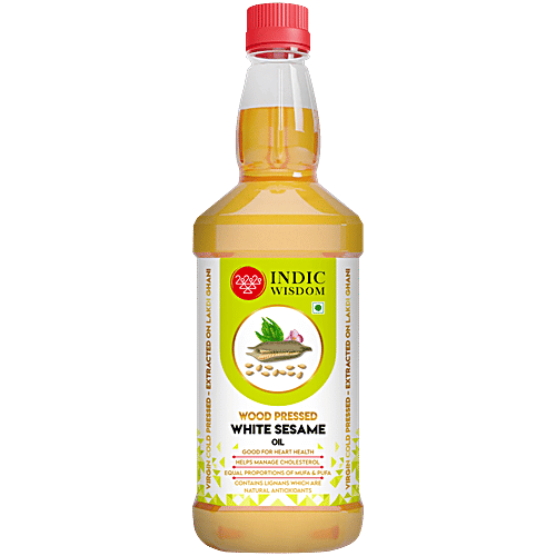 Buy Indic Wisdom Wood Pressed White Sesame Oil - Cold Pressed