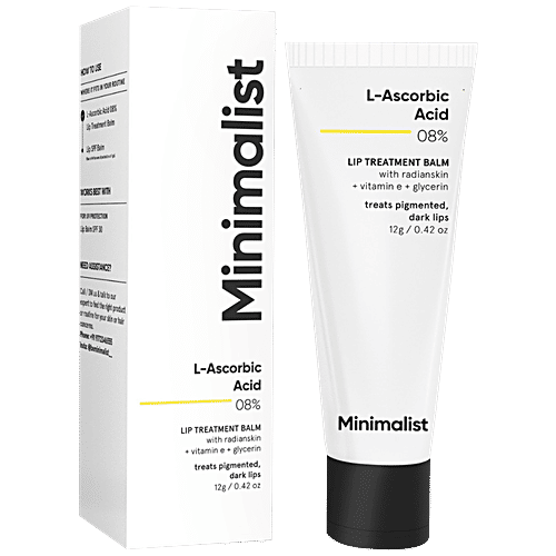 minimalist vitamin c lip treatment L-Ascorbic Acid 08% Lip Balm for Hyperpigmentation Treatment, Lip Hydration  & Softening - Suitable for All Types of Lip main image 1