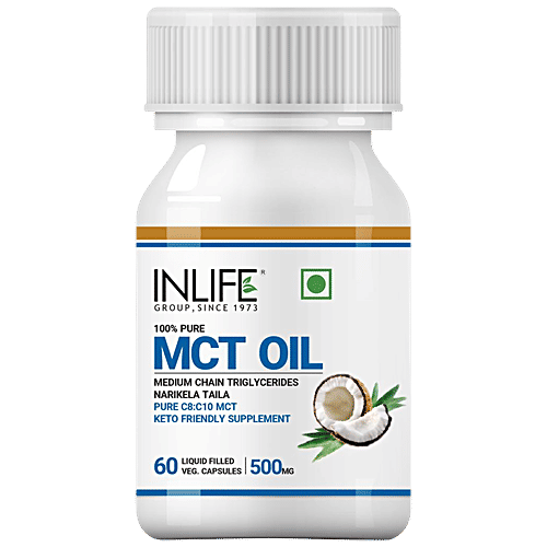 Buy INLIFE Pure MCT Oil 500 Mg Capsules - C8 C10 Keto Diet Friendly, Weight  & Fat Management Online at Best Price of Rs null - bigbasket
