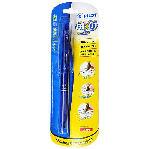 Pilot Frixion Ball Clicker Roller Pen Blue, Fine mm, Writes Smoothly,  pc