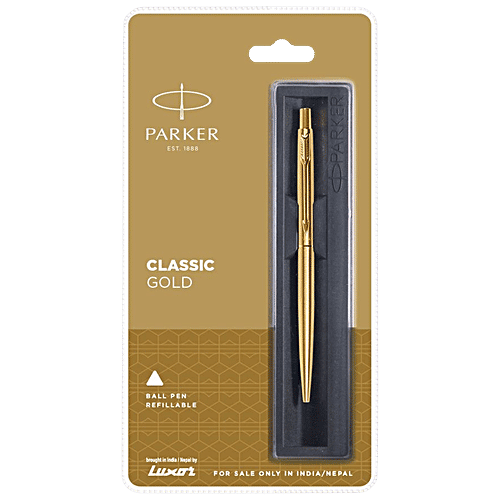 Buy Parker Classic Gold Refillable Ball Pen Blue Online at Best