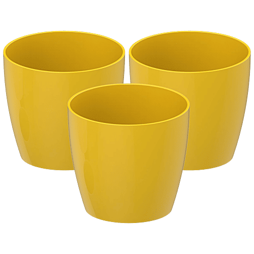 Buy MTL Plant/Flower Pot - Lightweight, Yellow Online at Best