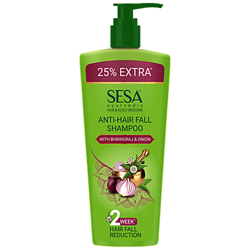 Sesa Ayurvedic Anti-Hair Fall Onion Shampoo Bhringraj, Onion  Ayurvedic Herbs, Control Hair Fall In Weeks, 500 ml