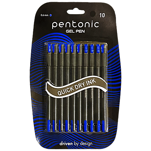 Linc Pentonic Gel Pens mm Tip, Blue Ink, 10 pcs