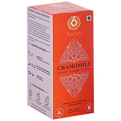 Buy 6rasa Chamomile Calm Tea Bags - Natural, 25 Herbal Infusions Online ...