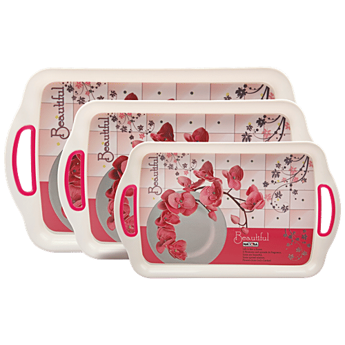 Nayasa Serving Tray Set Boxy Serving Trays Set Of 3- Nayasa
