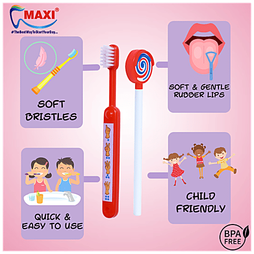 Buy MAXI ABC Baby Toothbrush and Tongue Cleaner-Oral Hygiene Kit
