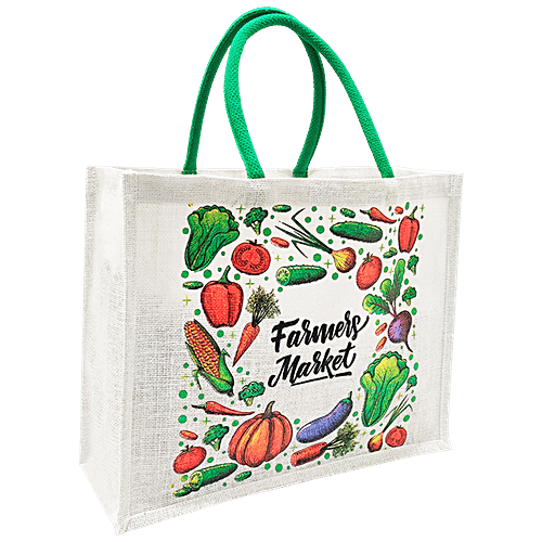 Buy Earthbags Jute Shopping Bag/Carry Bag Printed, Multicolour