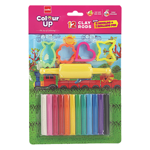 Clay Rods Buy BIC Cello Colour Up Clay Rods With Moulds & Rolling Pin - Assorted ...