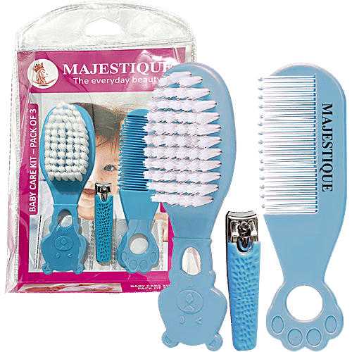 Majestique Baby Grooming Set FC90, Brush, Comb Nail Cutter, Assorted  Colour, pcs
