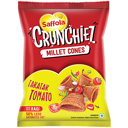 Buy Saffola Crunchiez Millet Cones - Takatak Tomato Online at Best
