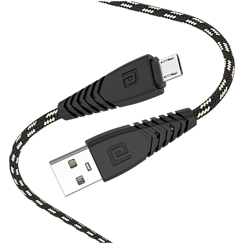 Portronics Type A to Konnect Spydr Micro USB Cable m, With 20 W  Output, Black, pc