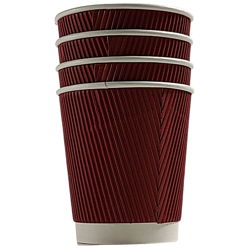 Buy Paricott Paper Cup - Rippled, Maroon, Eco-friendly, Biodegradable ...