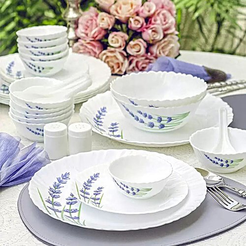 LaOpala Dinner Set Opalware, Novo, English Lavender, 46 pcs