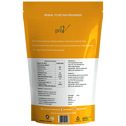 Prov Premium Cashews 250 Gm