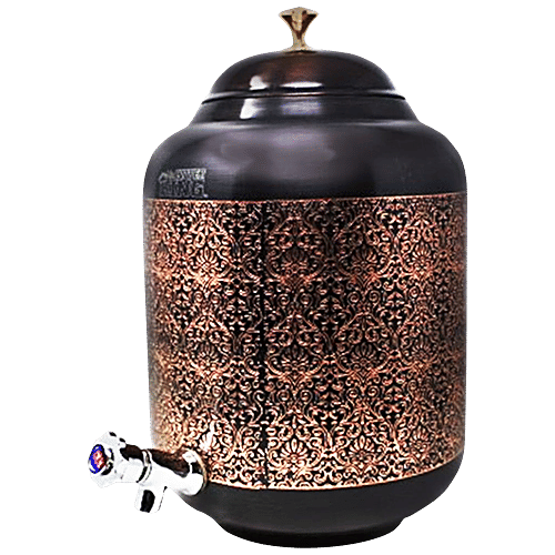 Buy Mr. Copper King Antique Engraved Pure Copper Matka/Water