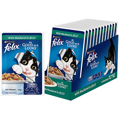 Purina Felix With Mackerel In Jelly Adult Wet Cat Food, 85 g
