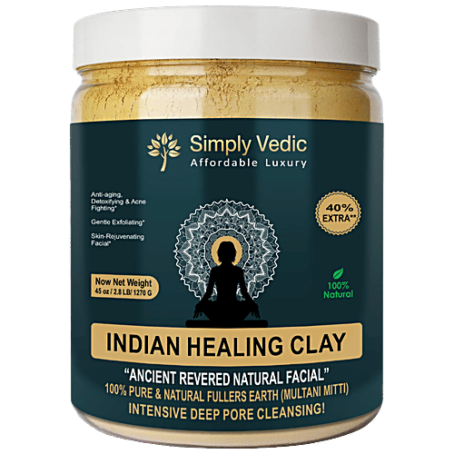 Buy Simply Vedic 100% Natural Multani Mitti Powder/Indian Healing Clay ...