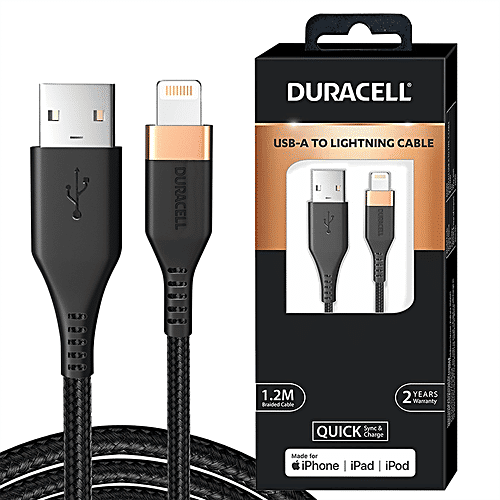 Buy Duracell Type A To Lightning Mfi Braided Cable m, For