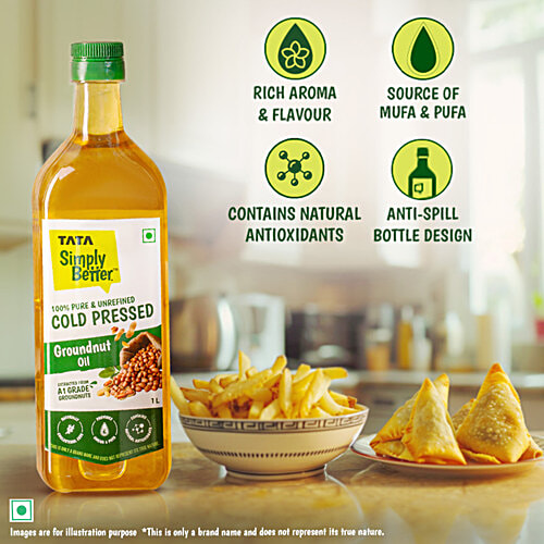 Tata Simply Better Pure And Cold Pressed Groundnut Oil 1 L
