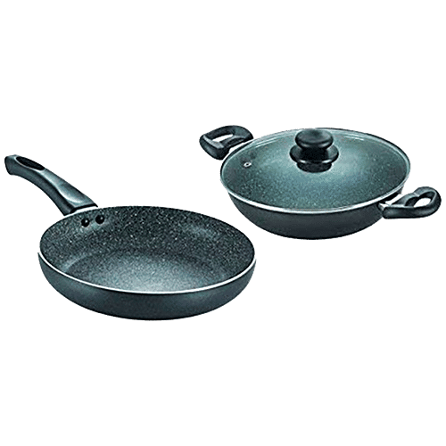 Prestige Cookware Set Granite Kadai 240 mm With Lid Fry Pan 240 mm, pcs