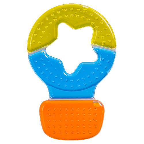 Buy LuvLap Baby Water Filled Silicone Teether - Star Shape, Blue&Yellow ...