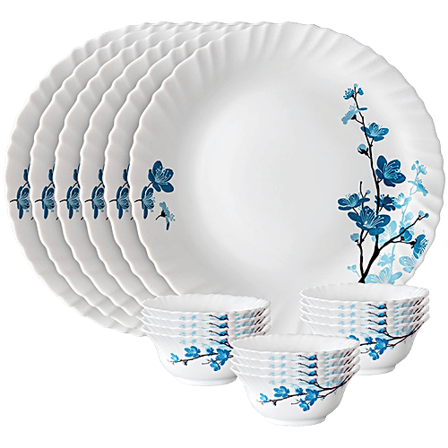 Buy Larah by Borosil Mimosa Series Opalware Thali Set - White