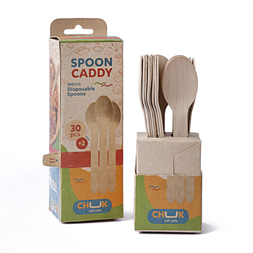 Buy Chuk Spoon Caddy 160 mm Disposable Wooden Spoon Online at Best