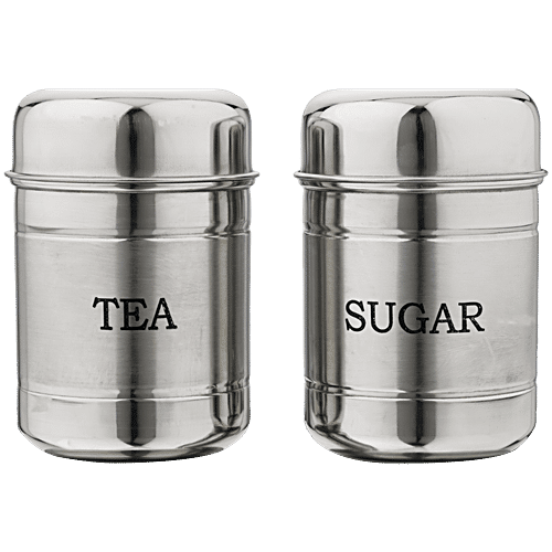 Cooks Professional White Kitchen Tea Coffee Sugar Storage Tins
