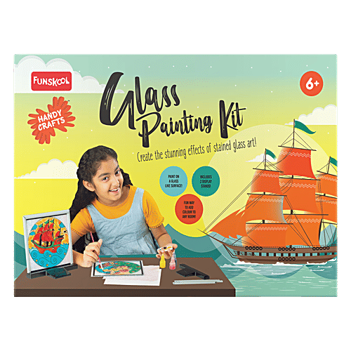 Handycrafts Funskool Finger Painting Kit, DIY Kit, Art and Craft Set for Kids, Learning, Fun & Engaging Activity for Childrens, Multicolour, Gift Set for Kids, Age 5+ Years